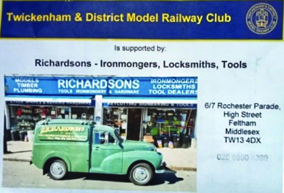 where the Twickenham club was conceived. richardons tools and models shop